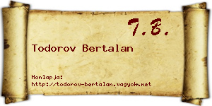 Todorov Bertalan névjegykártya